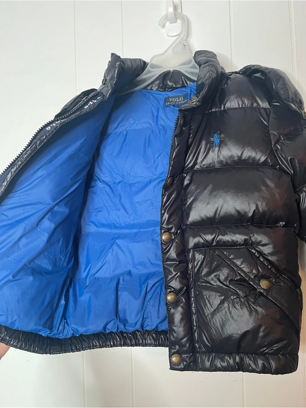 Polo Ralph Lauren Kids Black Down Puffer Jacket with Hood Boys 5 Winter